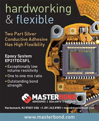 Master Bond Epoxy Compound EP21TDCSFL Print Ad Flexible, Silver Conductive Adhesive System EP21TDCSFL